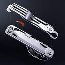 RAXCO Pocket Utensils Folding Cutlery Camping Knife,5-in-1 Detachable Spoon Set for Outdoor Travel Hiking
