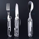 RAXCO Pocket Utensils Folding Cutlery Camping Knife,5-in-1 Detachable Spoon Set for Outdoor Travel Hiking