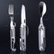 RAXCO Pocket Utensils Folding Cutlery Camping Knife,5-in-1 Detachable Spoon Set for Outdoor Travel Hiking