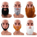 WILLBOND 6 Pieces Fake Beards Mustaches Halloween Beard Funny Fake Beard Costume Accessories Party Supplies for Adult Kids