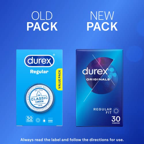Durex Originals Latex Condoms Regular Fit, Pack of 30