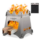 Lixada Camping Stove,Portable Folding Wood Stove Lightweight Titanium Alcohol Stove for Outdoor Cooking Backpacking Stove