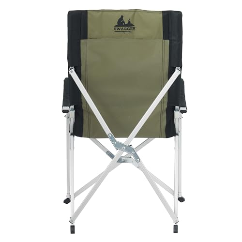 Coleman Swagger Aluminium Sling Chair | Outdoor Camping Chair, Lightweight Aluminium Design, Compactly Folds for Easy Transport, with Shoulder Strap Black/Green