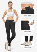 WILLIT Women's Golf Travel Pants Lounge Sweatpants 7/8 Athletic Pants Quick Dry On The Fly Pants Black L