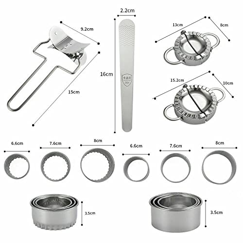 10pcs Dumpling Maker Stainless Steel Dough Press Making Mold Mould Tool Dough Press Cutter Empanada Press Pie Ravioli Press Dumpling Wrappers Mold