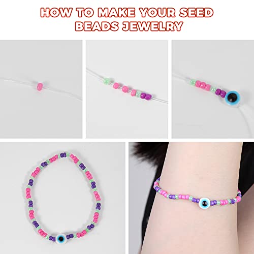14600 Bracelets Making Kit Include Clay Beads and 3mm Glass Seed Beads DIY Set Preppy Polymer Heishi Beads for Jewelry Making with Smiley Face Letter Beads Etc, DIY Art Craft Kit for Girls Toy Gifts