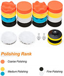 ‎Rainbow-AU Car Foam Drill Polishing Pad Kit 22 PCS, 3 Inch Buffing Pads Sponge Foam Buffing Waxing Polishing Pads Drill Polisher Attachment Set with Drill Adapter Kit