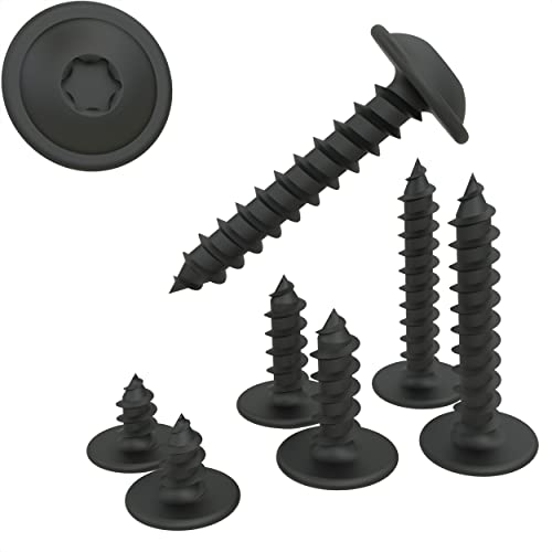 Auprotec Tapping Screws 4.2 x 22 mm Flat Head with Washer Torx Black Galvanised DIN 7049 4.2 x 22 mm Pack of 100