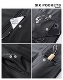 33,000ft Men's Waterproof Jackets Fleece Lining Softshell Jacket - Multi Pockets Outdoor Windproof Coat With Detachable Hood for Spring Fal Winter, Black 2XL