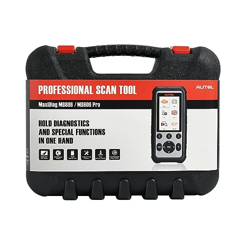 Autel MaxiDiag MD806 Pro Car Diagnostic Device, 2024 All System Diagnostics and Oil Reset, EPB, SAS, DPF, BMS, Chokes, A/F Adjustment and AutoScan Function, Upgrade from MD802 / MD805 / MD806 / MD808