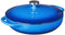 Lodge 3.6 Quart Enameled Cast Iron Oval Casserole with Lid – Dual Handles – Oven Safe up to 500° F or on Stovetop - Use to Marinate, Cook, Bake, Refrigerate and Serve – Caribbean Blue
