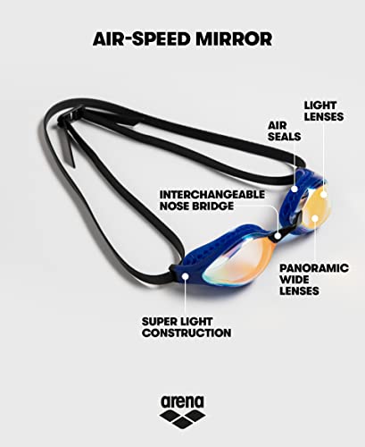 ARENA 3151 Air Speed Mirror Indoor Swimming Goggle, 202/ Yellow/White