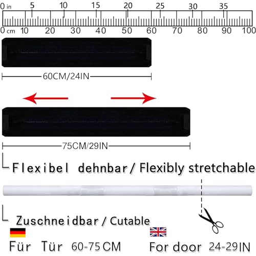 BKSAI Door Seal Draught Excluder for Doors 70 cm 60-75 cm No Cutting Folding Wind Stopper Door Sound Insulation Door Air Stopper Front Door Cold Protection Protects Against Heat Loss