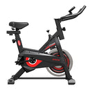 GENKI Spin Bike Exercise Bike Home Gym Fitness Indoor Cycling Workout w/LCD,Front Wheels,Max User Weight 150kg,Black