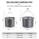 Naturehike Camping Pot, 6-10 Person Big Size 6L and 10L Cookware Aluminium Alloy Cooking Pot Utensils for Camping Picnic Pot with Storage Bag (10L)