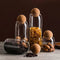 ZEGROA 1500ML/50Oz Clear Glass Bottles, Glass Food Storage Containers with Airtight Round Cork, Decorative Sealed Jar Organizer Holder with Wooden Lid for Candy, Cookie, Nut, Spice, Tea, Coffee Bean