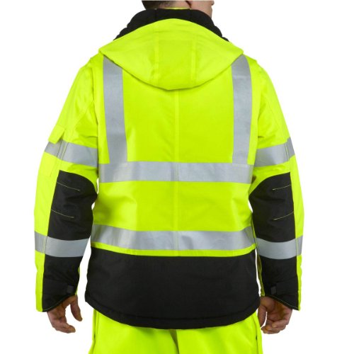 CARHARTT Men's High Vis Waterproof Class 3 Insulated Sherwood Jacket,Brite Lime,Large