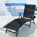 Gardeon Sun Lounge, Folding Camping Chair PE Lounger Day Bed Chaise Beach Chairs Outdoor Furniture Garden Patio Setting Pool Backyard, Armrest Adjustable Backrest Water Resistant Black