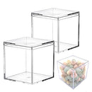 2 Pack Clear Acrylic Plastic Square Cube Small Acrylic Box with Lid Storage Mini Acrylic Boxes Square Display Box Organizer Containers for Candy Jewelry Display(10x10x10 cm)