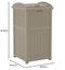 Suncast 33 Gallon Hideaway Trash Can for Patio - Resin Outdoor Trash with Lid - Use in Backyard, Deck, or Patio - Dark Taupe