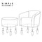 Yaheetech Lounge Chair & Ottoman Modern Chaise Lounge Armchair with Footstool Lounge Reading Chair with Footrest Letter Print