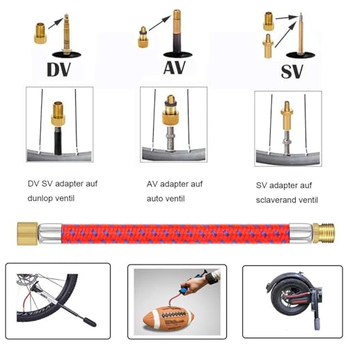 Brass Presta Schrader Valve Adapter Tools, Ball Pump Needle, Bike Tire Valve Pump Adapters, Pump Tools, Presta Valve Adapter Bike Pump Accessories Fit for Bike Gym Balloon Toy Pump(21Pcs)