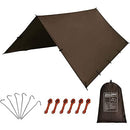 KALINCO Hammock Rain Fly Tent Tarp, 4mx4m Portable Waterproof Camping Tarp Sun/Snow Shelter for Outdoor Backpacking Hiking,Travel(Brown)