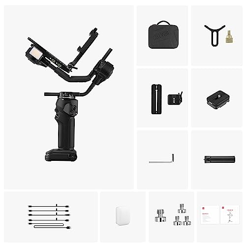 ZHIYUN Crane 4, 3-Axis Gimbal Stabilizer for DSLR and Mirrorless Camera, Nikon Sony Panasonic Canon Fujifilm BMPCC 6K, Fill Light, PD Fast Charge
