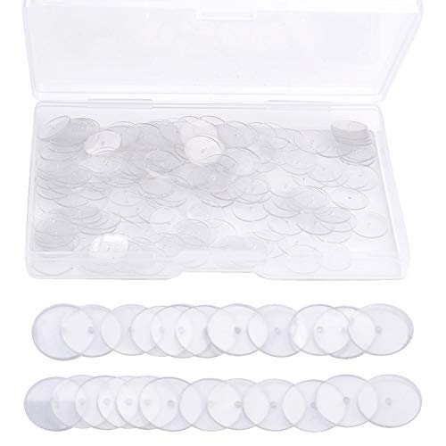 1 Box (200 Pieces) of Plastic Discs for Earring Backs, Clear Disc Pads to Stabilize Earrings - 10mm Diameter