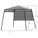 Tangkula 7x7 Ft Pop Up Canopy, Slant Leg Outdoor Canopy with Carry Bag & 4 Stakes, Compact Portable Canopy Tent for Hiking Camping Fishing & Picnic (7'x7' Base; 6'x6' top)