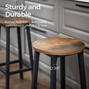 VASAGLE Bar Stools, Set of 2 Bar Chairs, Steel Frame, 25.6 Inch Tall, for Kitchen Dining, Easy Assembly, Industrial Design, Rustic Brown and Black ULBC32X