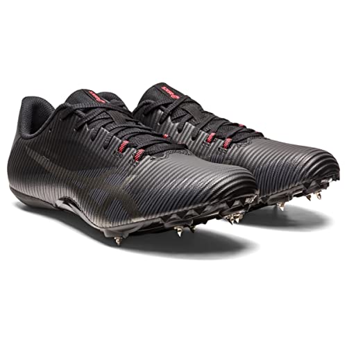 ASICS Unisex Hypersprint 8 Track & Field Shoes, Black/Gunmetal, 9 Wide Women/7.5 Men