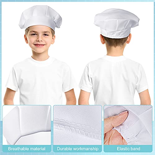 12 Pieces Kids Chef Hat Toddler Chef Hat Elastic Children Chef Hats for Kids Home Kitchen Baking Pizza Party Favors (White)