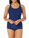 Speedo Women's Powerflex Conservative Ultraback Swimsuit, Nautical Navy, 8