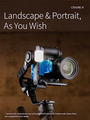 ZHIYUN Crane 4, 3-Axis Gimbal Stabilizer for DSLR and Mirrorless Camera, Nikon Sony Panasonic Canon Fujifilm BMPCC 6K, Fill Light, PD Fast Charge