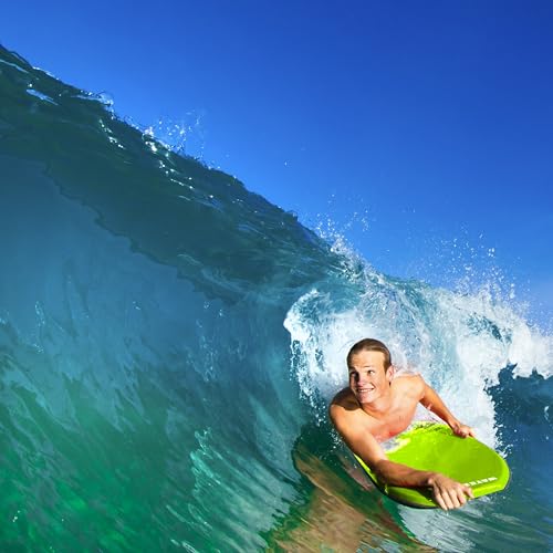 'Aloha' Kids Bodyboard 36" Body Board & Leash, Stylish Graphics, Lightweight Soft Top Bodyboard, EPS Foam Core, HDPE Slick Bottom & Included Wrist Leash, Great for Kids, Youth and Adult Surfers.