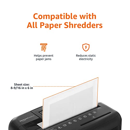 Amazon Basics Paper Shredder Sharpening & Lubricant Oil Sheets - Pack of 12