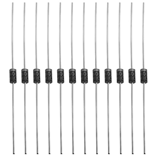 EMSea 200PCS 1N4002 Rectifier Diodes 1A 100V Electronic Silicon Diodes Electronic Components for Solar Panel Charger Circuit Product Development Converter