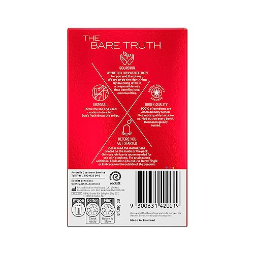Durex Thin Feel Latex Condoms Regular Fit, Pack of 30