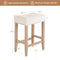 Furniliving Bar Stools Set of 2,25.7 inch Counter Height Bar Stools,Upholstered Kitchen Barstools with Solid Wooden Legs, Saddle Stools for Kitchen Island, Bar, Cafe, Beige