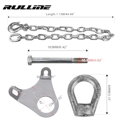 RULLINE Trailer Ultimate Connection Safety Chains Kit - 5th Wheel Ultimate Connection Safety Chains Plate Towing Accessories with 1/2in Shackles