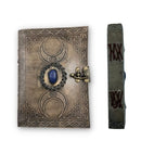 OVERDOSE Vintage Moon Stone Leather Journal - Antique Handmade Bound Journal Sketchbook - Drawing Journal - 5 x 7 inches | 12 x 17 cm | A6
