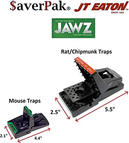 $averPak Single - Includes 1 JT Eaton Jawz Rat and Chipmunk Trap for use with Solid or Liquid Baits