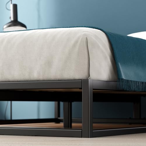 Zinus Joseph 25cm Queen Bed Frame Base Mattress Foundation Support - Industrial Metal Steel/Bedroom Furniture, Black