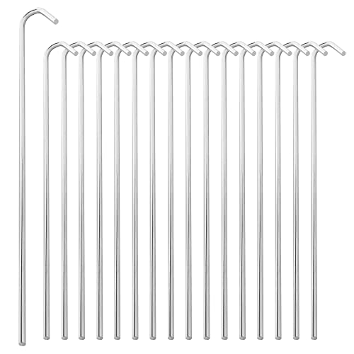 Super Z Outlet 9" Galvanized Non-Rust Anchoring Tent Stakes Pegs for Outdoor Camping, Soil Patio Gardening, Canopies, Landscaping Trim (20 Pack)