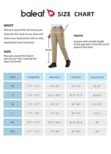 BALEAF Women's Hiking Pants Waterproof Fleece Lined Cold Weather Insulated Ski Snow Pant Warm Winter Soft Shell Khaki M