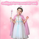 AUTOWT Girl Princess Cloak Suit, Princess Costume, Cosplay Cloak, Shiny Princess Cloak Necklace with Jewelry, Headwear, Crown, Wand, Earrings, Bracelets, Rings, Halloween, Christmas, Birthday