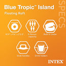 Intex Blue Tropical Island 5 Seat Floating Lounge Raft w/ 4 Cup Holders | 5727EP