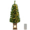 Costway 125CM Pre-Lit Potted Christmas Tree, Artificial Entrance Tree with 100 LED Lights, Timer, 3 Lighting Modes, 160 Branch Tips, Antique Urn Base, Porch Indoor Holiday Christmas Decoration