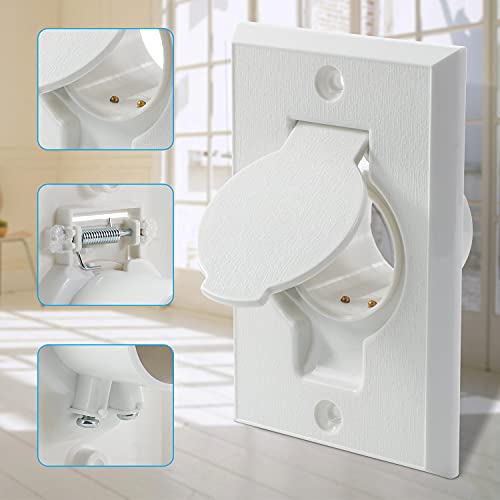 ANTOBLE 2 Pcs Standard Central Vacuum Inlet Valve Plate White for Beam Central Vac - White Round Door